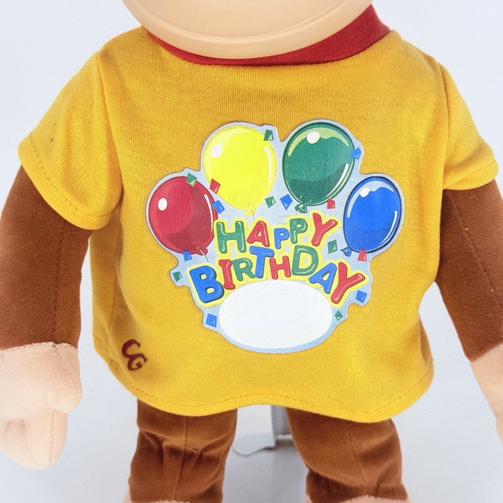 Curious George Birthday Plush Marvel 15" Hat 2005 Universal Rubber Face - Picture 4 of 13